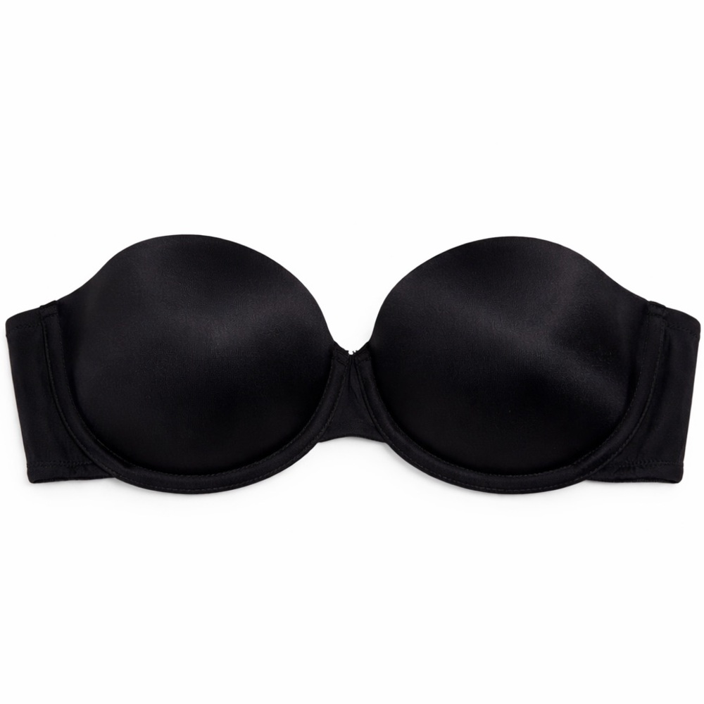 Sweet Nothings Womens Strapless Push Up Bra Black Underwire 36c